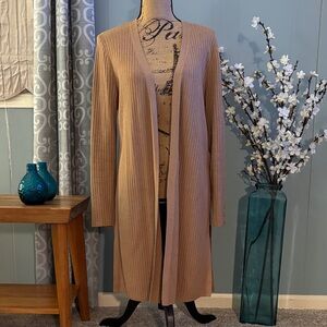 Talbots Ribbed Duster Open Front Cardigan